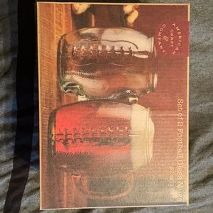 2 New, Never Used football glass mugs